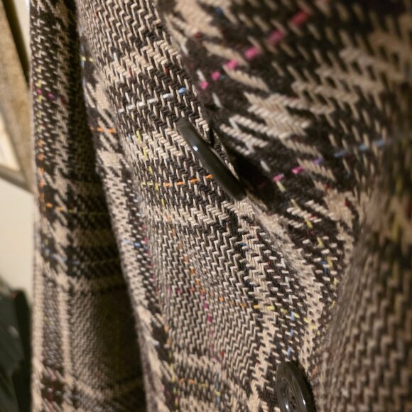 Vintage Brown and Tan Plaid Jacket - Women's XL - Picture 4 of 8